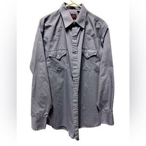Plains western wear , long sleeve, tall man , Pearl snaps , size Xl